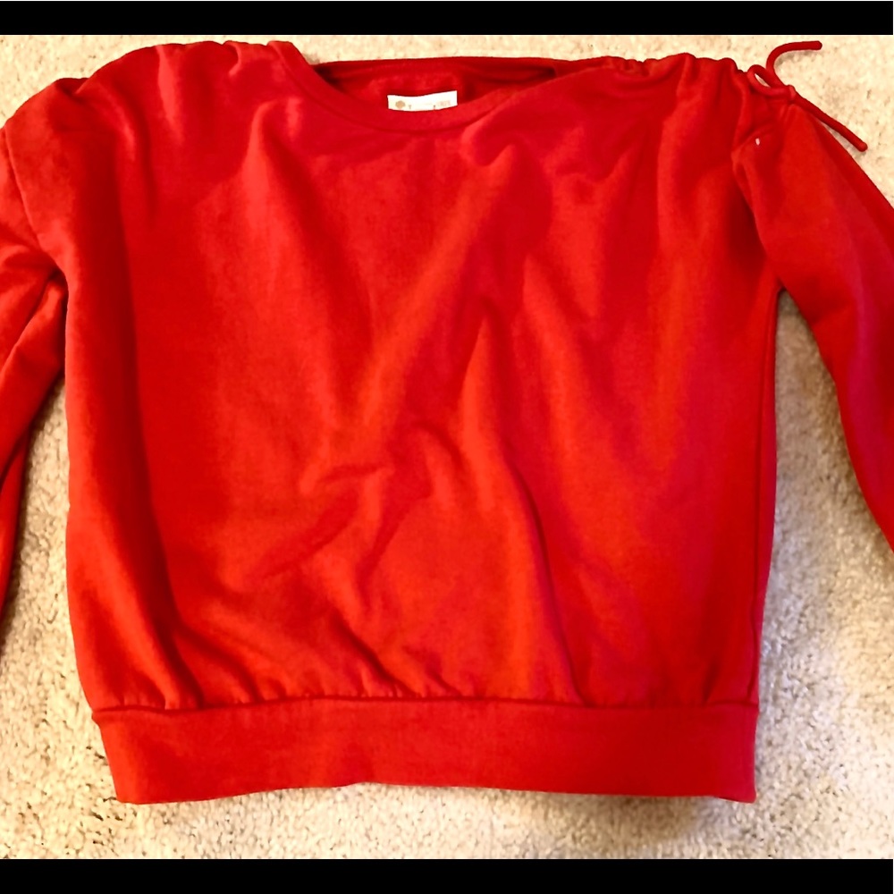 Girls Tucker and take red sweatshirt